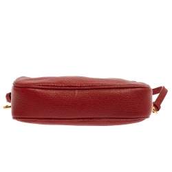 Miu Miu Red Madras Leather Bandoliera Pochette Bag
