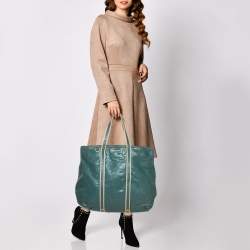 Miu Miu Blue/White Leather Tote