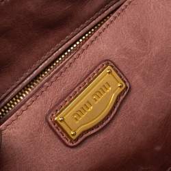 Pre Owned Miu Miu Pink Vitello Shine Leather Tote