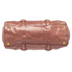 Pre Owned Miu Miu Pink Vitello Shine Leather Tote