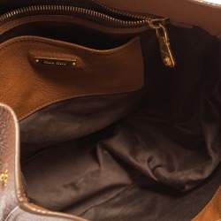 Pre Owned حقيبة شوبنغ ميو ميو مادراس جلد بني