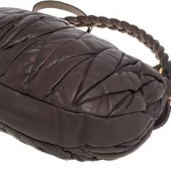 Pre Owned حقيبة هوبو ميو ميو كوفير جلد ماتيلاس رصاصي داكن