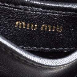 Miu Miu Black Matelasse Leather Coffer Charm Chain Bag