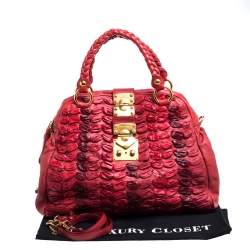 Pre Owned Miu Miu Red Leather Dome Bag