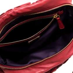 Pre Owned Miu Miu Red Leather Dome Bag