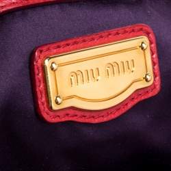 Pre Owned Miu Miu Red Leather Dome Bag