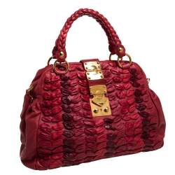 Pre Owned Miu Miu Red Leather Dome Bag