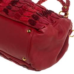 Pre Owned Miu Miu Red Leather Dome Bag
