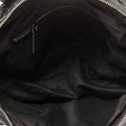 Pre Owned Miu Miu Black Leather Vintage Floral Embellished Satchel
