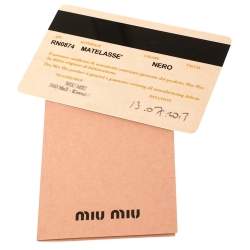 Pre Owned Miu Miu Black Matelassé Leather Tote