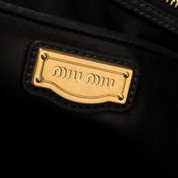 Pre Owned Miu Miu Black Matelassé Leather Tote
