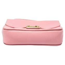 Pre Owned حقيبة ميو ميو بوش لوك جلد مدراس وردي بقلاب ويد علوية