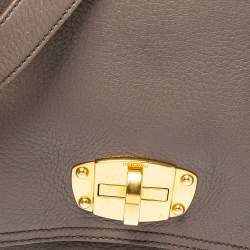 Miu Miu Grey Leather East West Pattina Messenger Bag