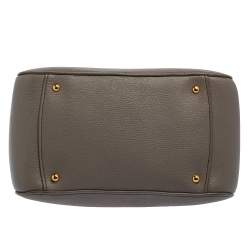 Pre Owned Miu Miu Grey Madras Leather Bauletto Bag