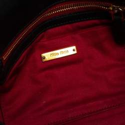 Pre Owned Miu Mu Black Matelassé Leather Flap Shoulder Bag