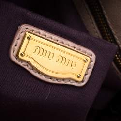Pre Owned Miu Miu Pale Pink Vitello Shine Leather Drawstring Tote