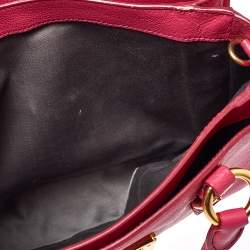 Pre Owned حقيبة يد ميو ميو جلد مادراس فوشيا