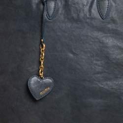 Miu Miu Dark Grey Leather Shopper Tote