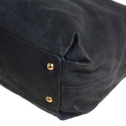 Miu Miu Dark Grey Leather Shopper Tote