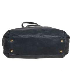 Miu Miu Dark Grey Leather Shopper Tote