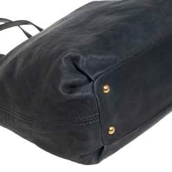 Miu Miu Dark Grey Leather Shopper Tote