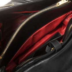 Pre Owned Miu Miu Black Quilted Leather Biker Top Handle Bag