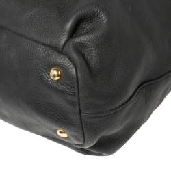 Pre Owned Miu Miu Black Leather Tote Bag