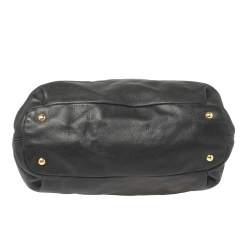 Pre Owned Miu Miu Black Leather Tote Bag