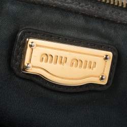 Pre Owned Miu Miu Black Leather Tote Bag