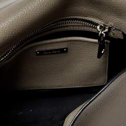 Pre Owned Miu Miu Argilla Grey Leather Madras Crossbody Bag 