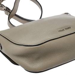 Pre Owned Miu Miu Argilla Grey Leather Madras Crossbody Bag 