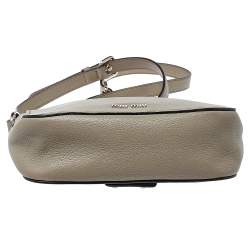 Pre Owned Miu Miu Argilla Grey Leather Madras Crossbody Bag 