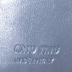 Miu Miu Metallic Blue Matelassé Leather Flap Compact Wallet