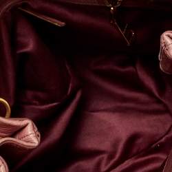 Pre Owned Miu Miu Pink Leather Bow Shoulder Bag
