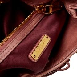 Pre Owned Miu Miu Pink Leather Bow Shoulder Bag