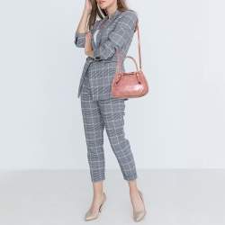 Pre Owned Miu Miu Pink Leather Bow Shoulder Bag
