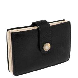 Pre Owned Miu Miu Black Leather Accordion Card Case