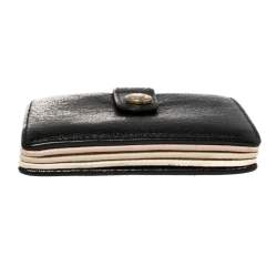 Pre Owned Miu Miu Black Leather Accordion Card Case