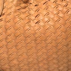 Pre Owned Miu Miu Brown Woven Leather Fringe Hobo