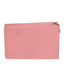 Miu Miu Pink Leather Madras Compact Wallet