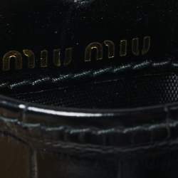 Miu Miu Black Croc Embossed Chain Leather Badge Holder  