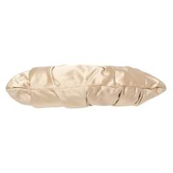 Pre Owned Miu Miu Beige Pleated Satin Flap Clutch