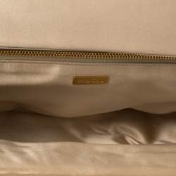 Pre Owned Miu Miu Beige Pleated Satin Flap Clutch