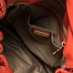 Pre Owned Miu Miu Burnt Orange Matelassé Leather Small Coffer Hobo