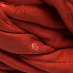 Pre Owned Miu Miu Red Matelassé Leather Front Flap Hobo