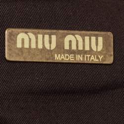 Pre Owned Miu Miu Pink/Brown Leather and Suede Kiss Lock Frame Clutch