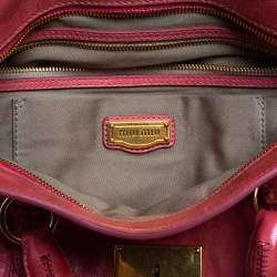 Pre Owned Miu Miu Coral Orange Vitello Lux Leather Bow Satchel