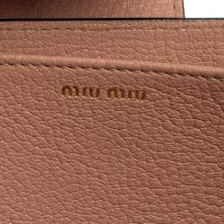 Pre Owned Miu Miu Pink/Black Lizard Embossed Leather Crossbody Bag