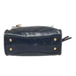 Pre Owned Miu Miu Blue Leather Front Zip Satchel
