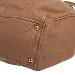 Pre Owned Miu Miu Brown Pebbled Leather Double Zip Tote